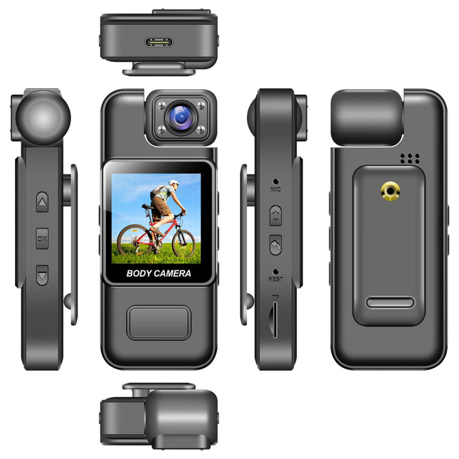 Body Camera 4K HD – Mini Portable Video Recorder with 180° Rotatable Lens