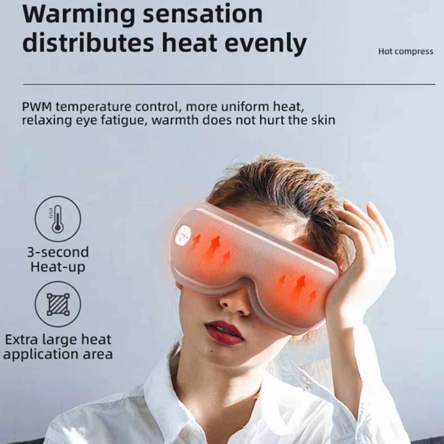 DS-310C Bluetooth Eye Massager with Heat, Air Compression, Vibration & Music – 5 Modes, Foldable & Rechargeable