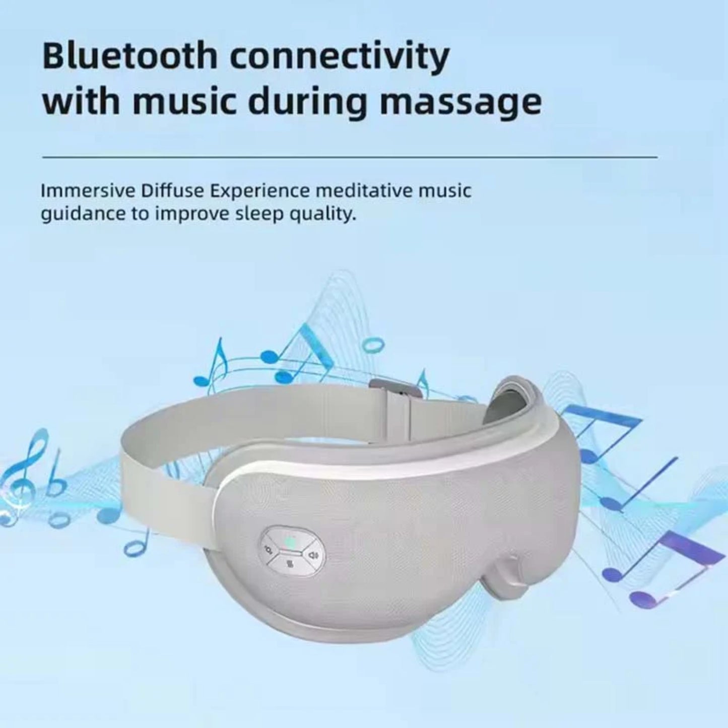 DS-310C Bluetooth Eye Massager with Heat, Air Compression, Vibration & Music – 5 Modes, Foldable & Rechargeable
