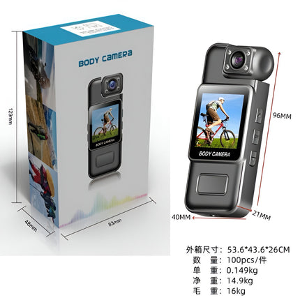 Body Camera 4K HD – Mini Portable Video Recorder with 180° Rotatable Lens