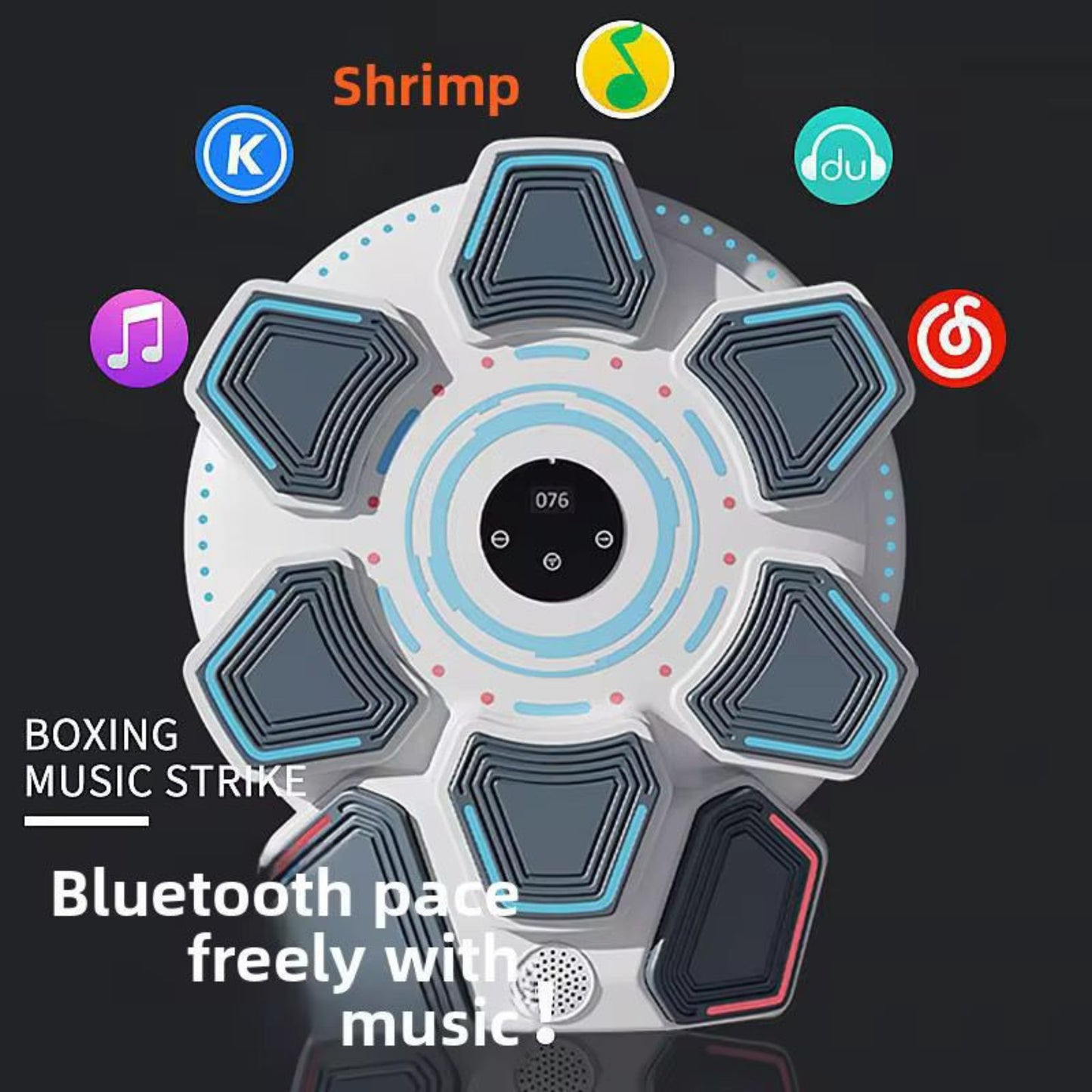 Smart Music Boxing Machine | Bluetooth Boxing Target with Music & LCD Counter – Home Fitness & Training Pad