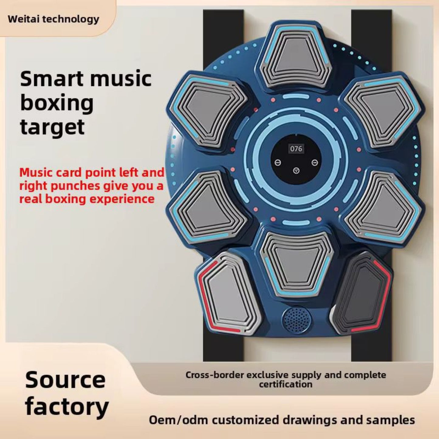 Smart Music Boxing Machine | Bluetooth Boxing Target with Music & LCD Counter – Home Fitness & Training Pad