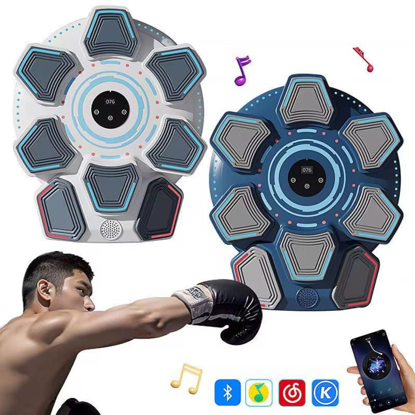 Smart Music Boxing Machine | Bluetooth Boxing Target with Music & LCD Counter – Home Fitness & Training Pad