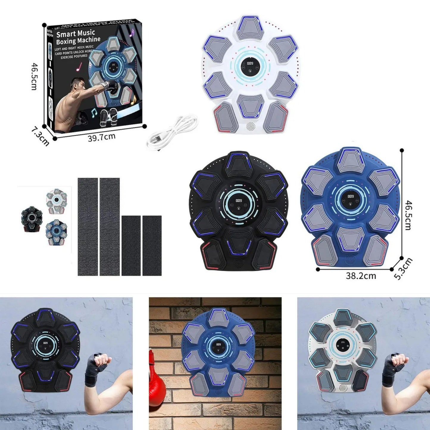 Smart Music Boxing Machine | Bluetooth Boxing Target with Music & LCD Counter – Home Fitness & Training Pad