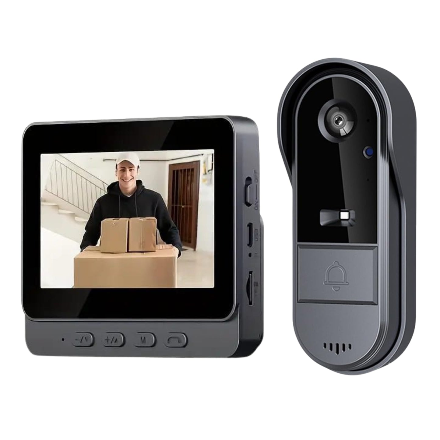 SMART HOME Wireless Video Doorbell 1080P HD | 4.3" Screen, Two-Way Audio, IP65 Waterproof, No WiFi Required