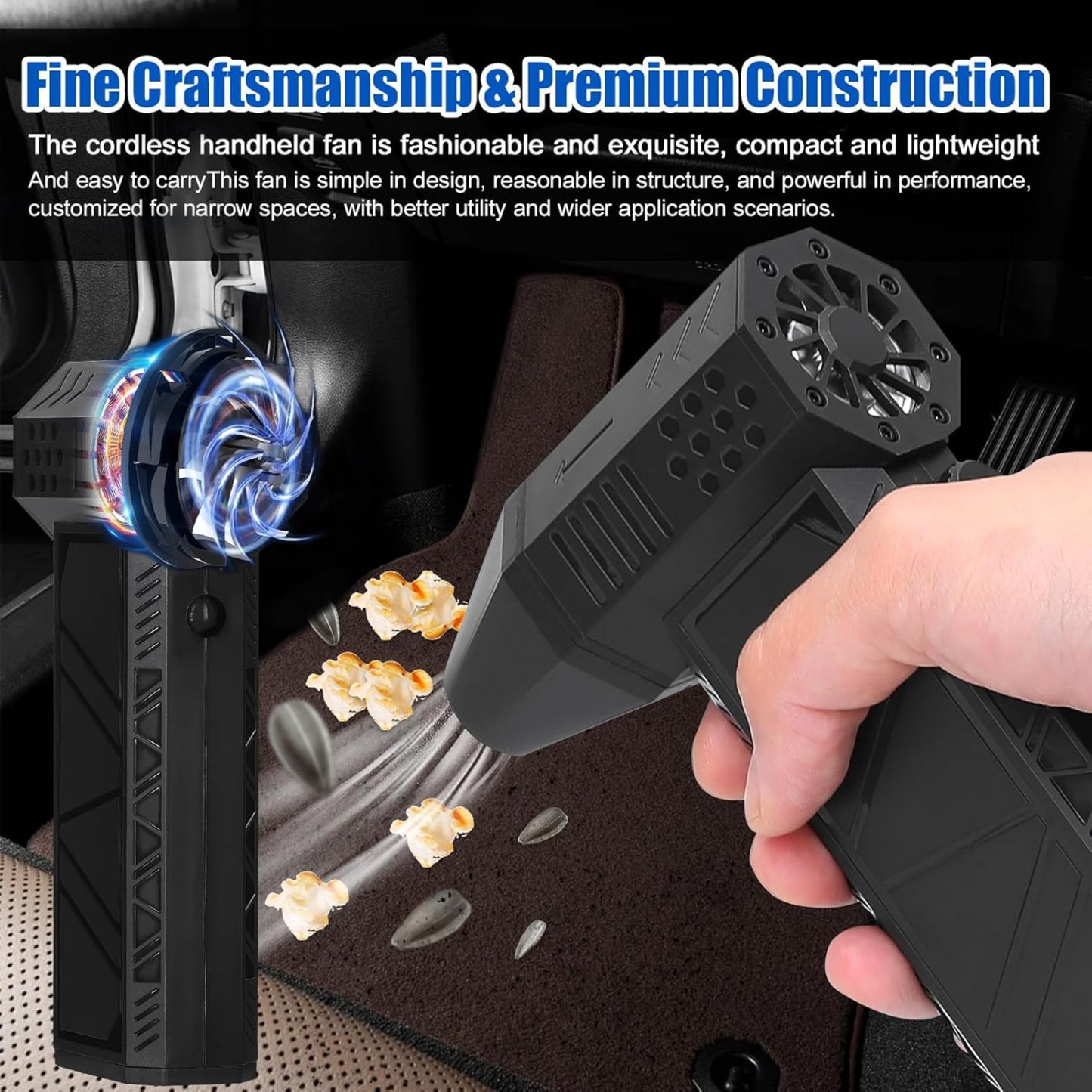 Super Intense Wind Turbofan X6 | 130000RPM Portable Air Blower & Jet Duster for Car, Outdoor & Home Cleaning