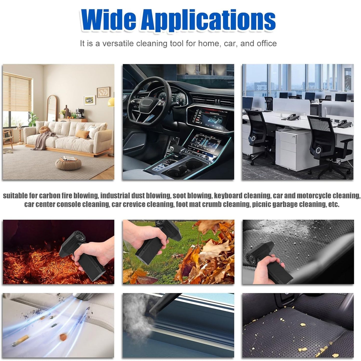 Super Intense Wind Turbofan X6 | 130000RPM Portable Air Blower & Jet Duster for Car, Outdoor & Home Cleaning