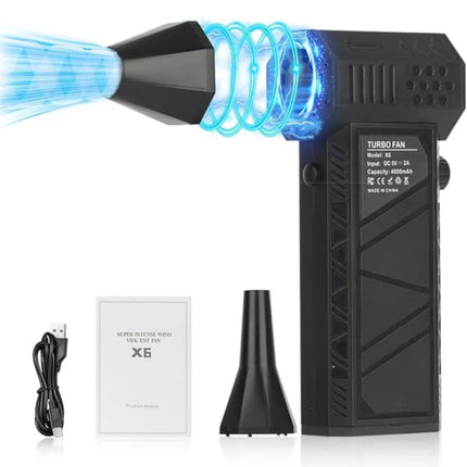 Super Intense Wind Turbofan X6 | 130000RPM Portable Air Blower & Jet Duster for Car, Outdoor & Home Cleaning