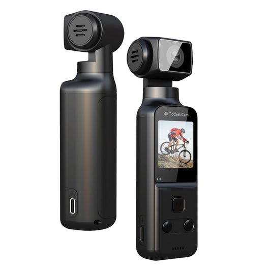 4K Body Camera with External Microphone | Mini Pocket Video & Audio Cam | 270° Rotating Lens, WiFi, Image Stabilization | Action Camera for Outdoor Sports, Travel & Law Enforcement