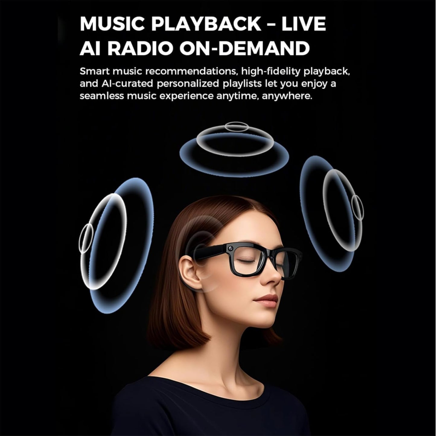 Smart Sunglasses with Camera | Photo & Video Recording, AI Translator, Anti-Blue Light, WiFi & Audio Intelligent Glasses