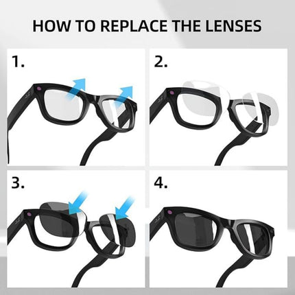 Smart Sunglasses with Camera | Photo & Video Recording, AI Translator, Anti-Blue Light, WiFi & Audio Intelligent Glasses