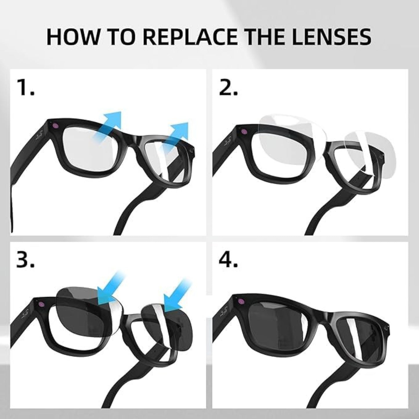 Smart Sunglasses with Camera | Photo & Video Recording, AI Translator, Anti-Blue Light, WiFi & Audio Intelligent Glasses