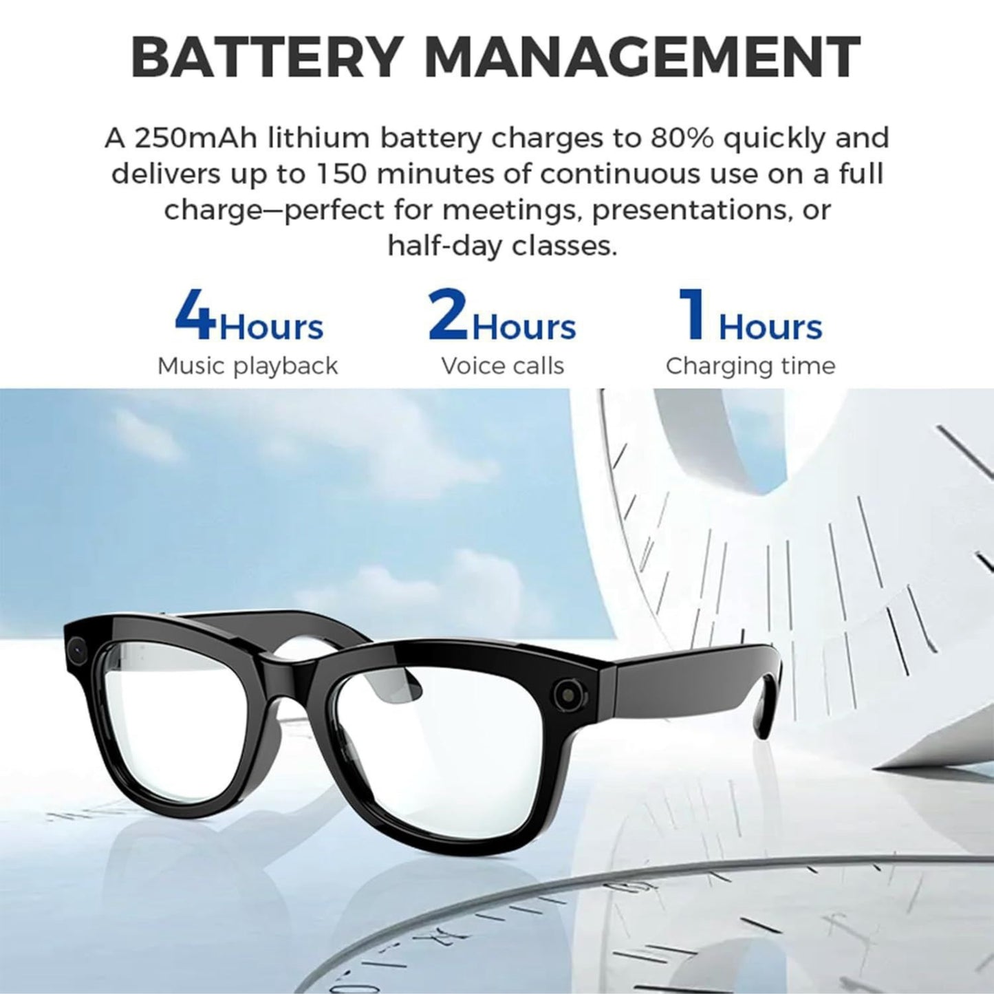 Smart Sunglasses with Camera | Photo & Video Recording, AI Translator, Anti-Blue Light, WiFi & Audio Intelligent Glasses