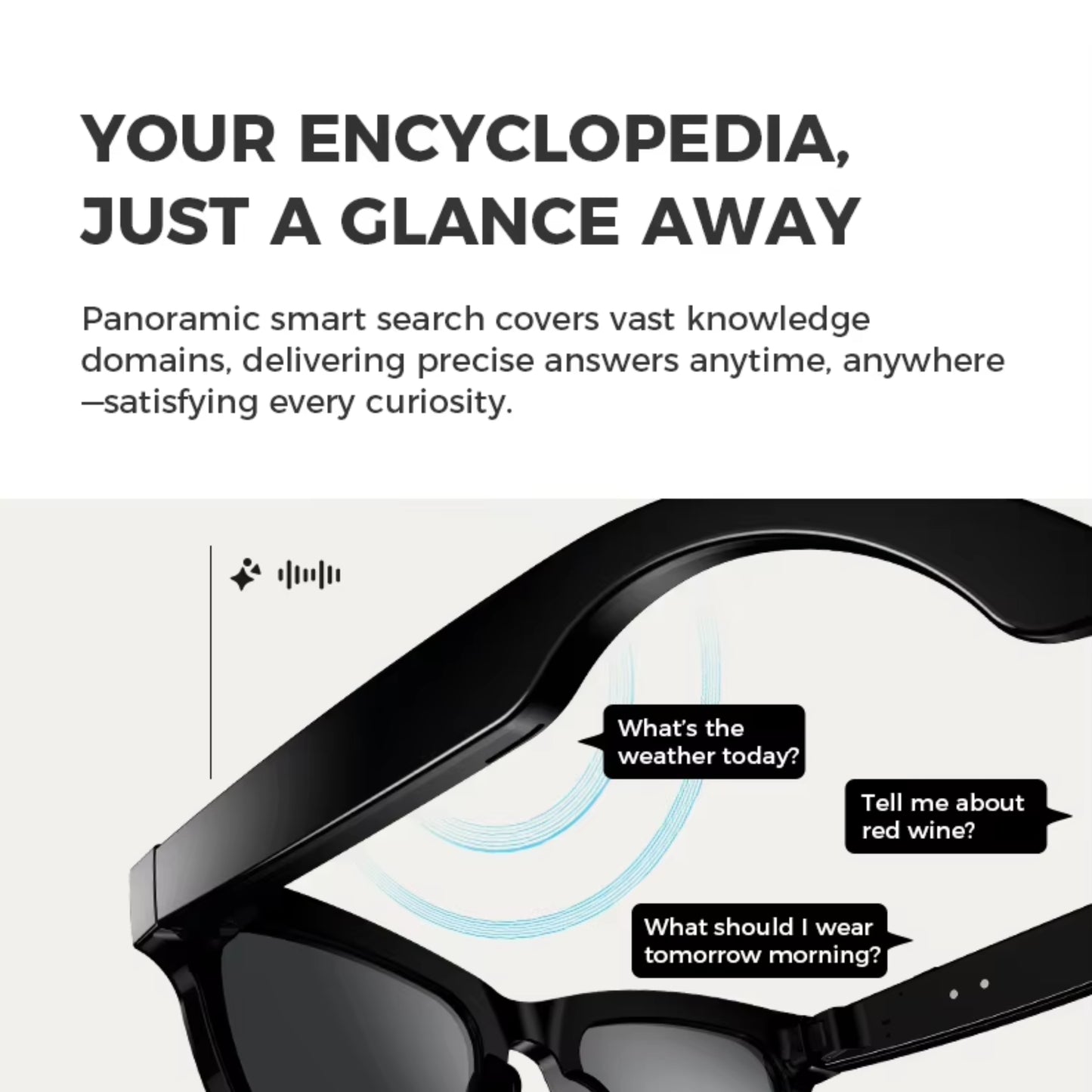 Smart Sunglasses with Camera | Photo & Video Recording, AI Translator, Anti-Blue Light, WiFi & Audio Intelligent Glasses