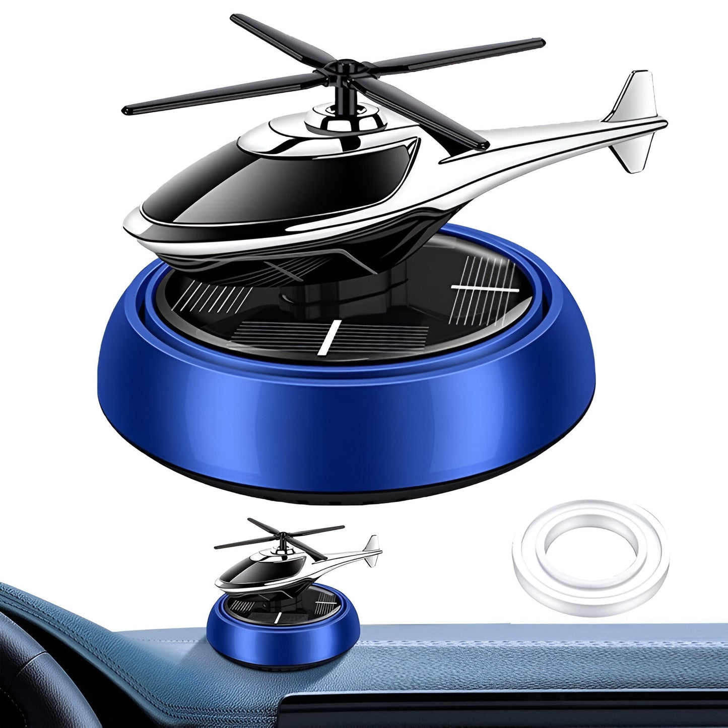 Solar Car Fragrance | Helicopter Solar Car Aromatherapy Diffuser – Rotating Dashboard Air Freshener with Long-Lasting Fragrance