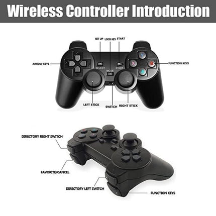 2.4G Wireless Retro Game Stick with Dual Gamepads | 4K HDMI Output | 25,000+ Built-in Games & 12 Classic Emulators