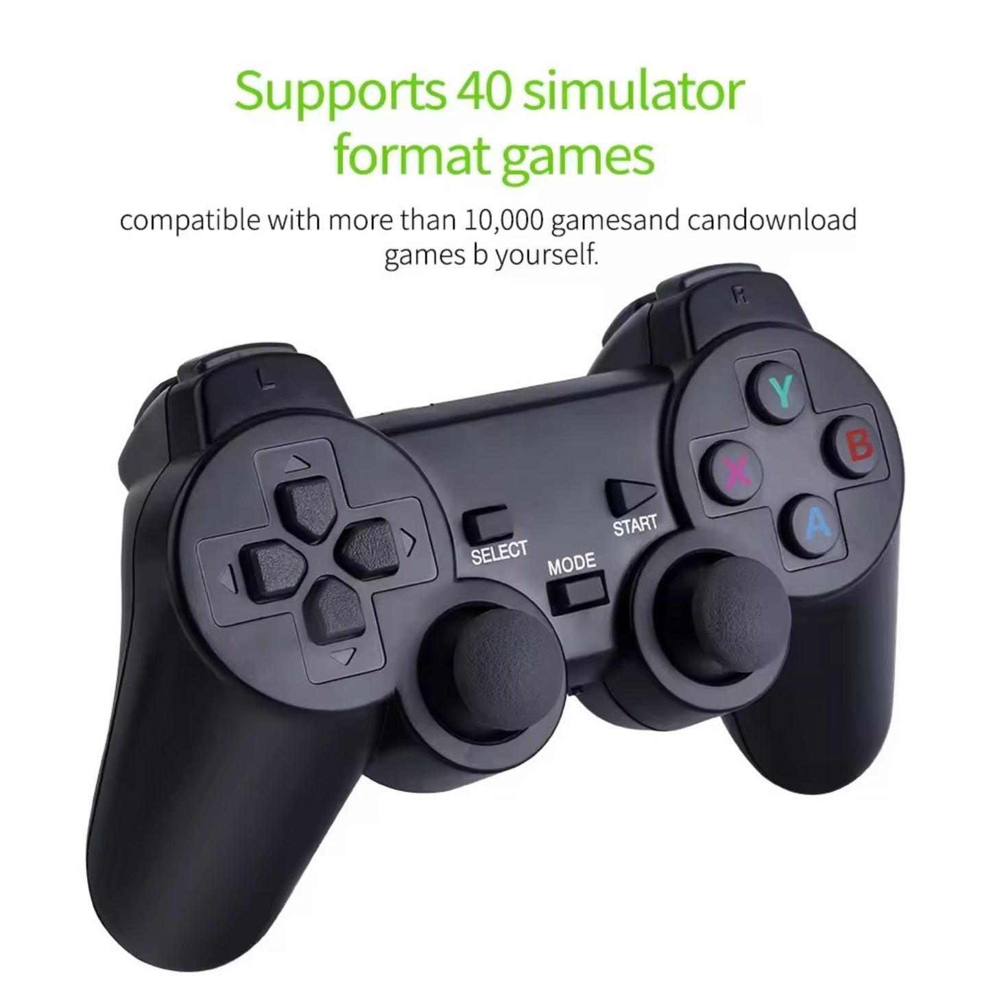 2.4G Wireless Retro Game Stick with Dual Gamepads | 4K HDMI Output | 25,000+ Built-in Games & 12 Classic Emulators