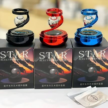 Star Electromagnetic Car Diffuser, Solar Powered Rotating Car Aromatherapy Diffuser