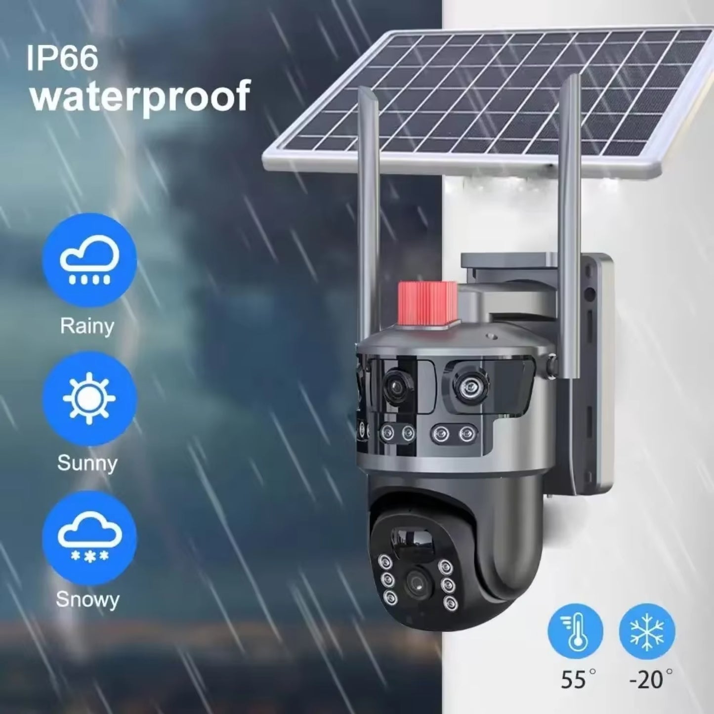 AI Solar Camera 2 in 1 SPM-T Series | 4G Pro WiFi Outdoor Security Camera | 6MP/8MP Full Colour Night Vision | Dual SIM & WiFi Connectivity