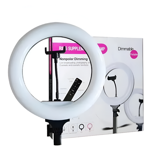 Dimmable LED Ring Light with Tripod Stand & Remote