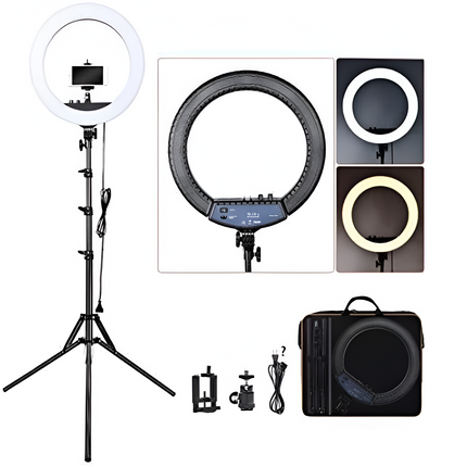 Dimmable LED Ring Light with Tripod Stand & Remote