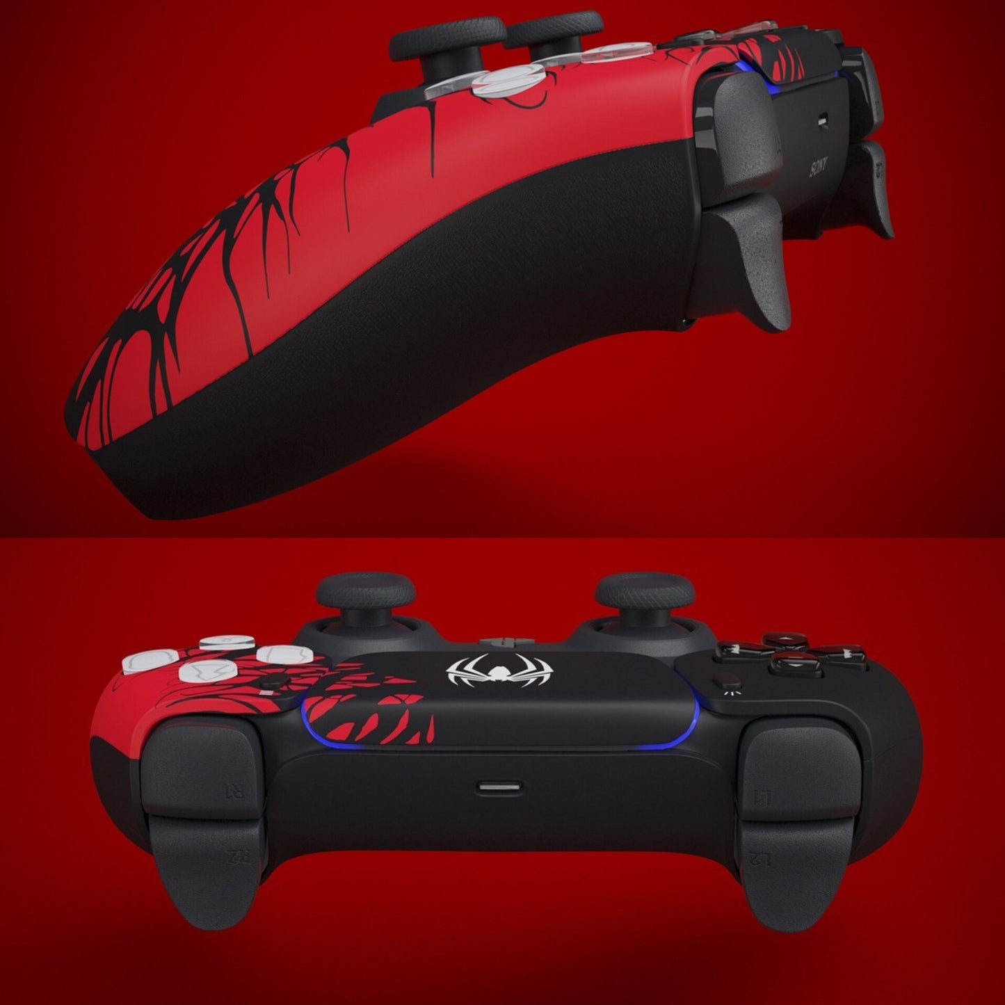 SUNDI DualSense Spider-Man Design Wireless Controller for PS4 | Limited Edition PLAYX 4-in-1 Kit