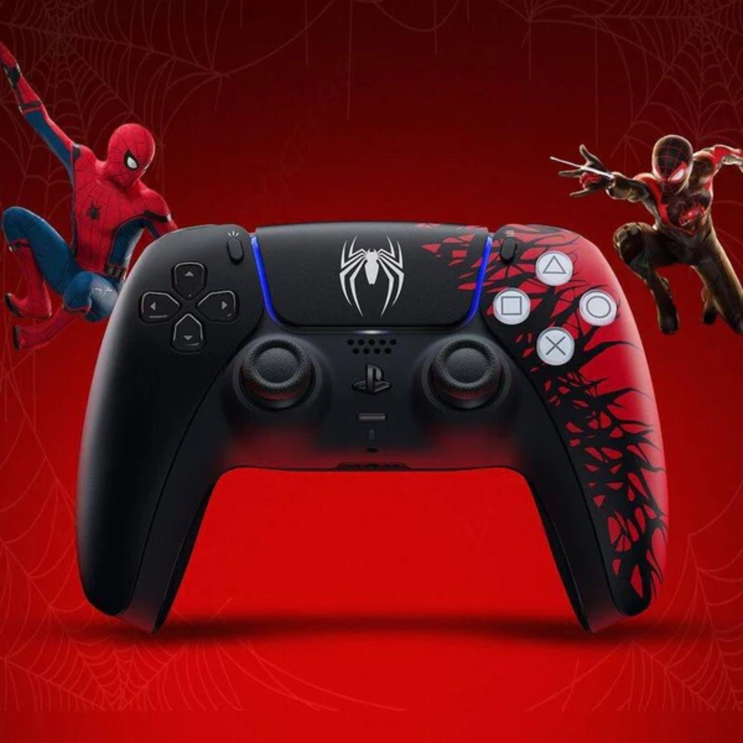 SUNDI DualSense Spider-Man Design Wireless Controller for PS4 | Limited Edition PLAYX 4-in-1 Kit