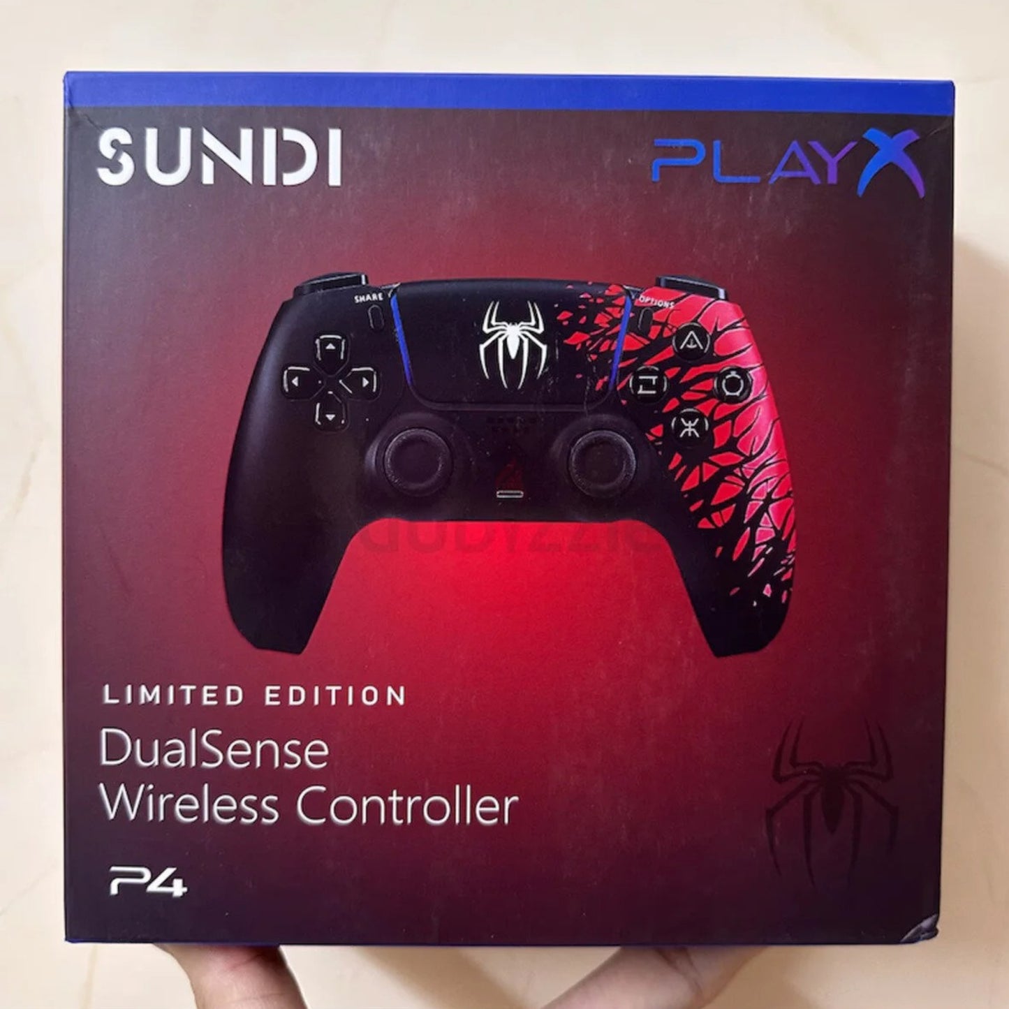 SUNDI DualSense Spider-Man Design Wireless Controller for PS4 | Limited Edition PLAYX 4-in-1 Kit