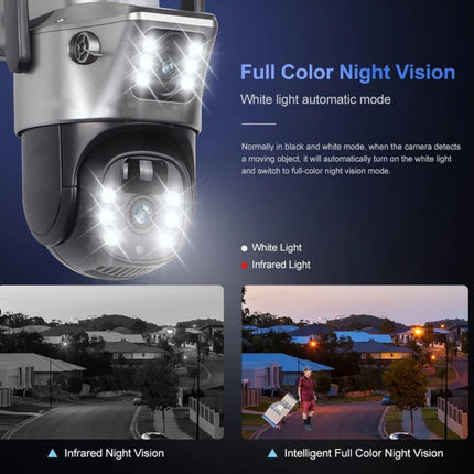 Solar Two Screens Camera Outdoor Solar | 4G Dual Lens 4MP HD CCTV Security Camera with Color Night Vision, 355° Pan 90° Tilt, IP66 Waterproof