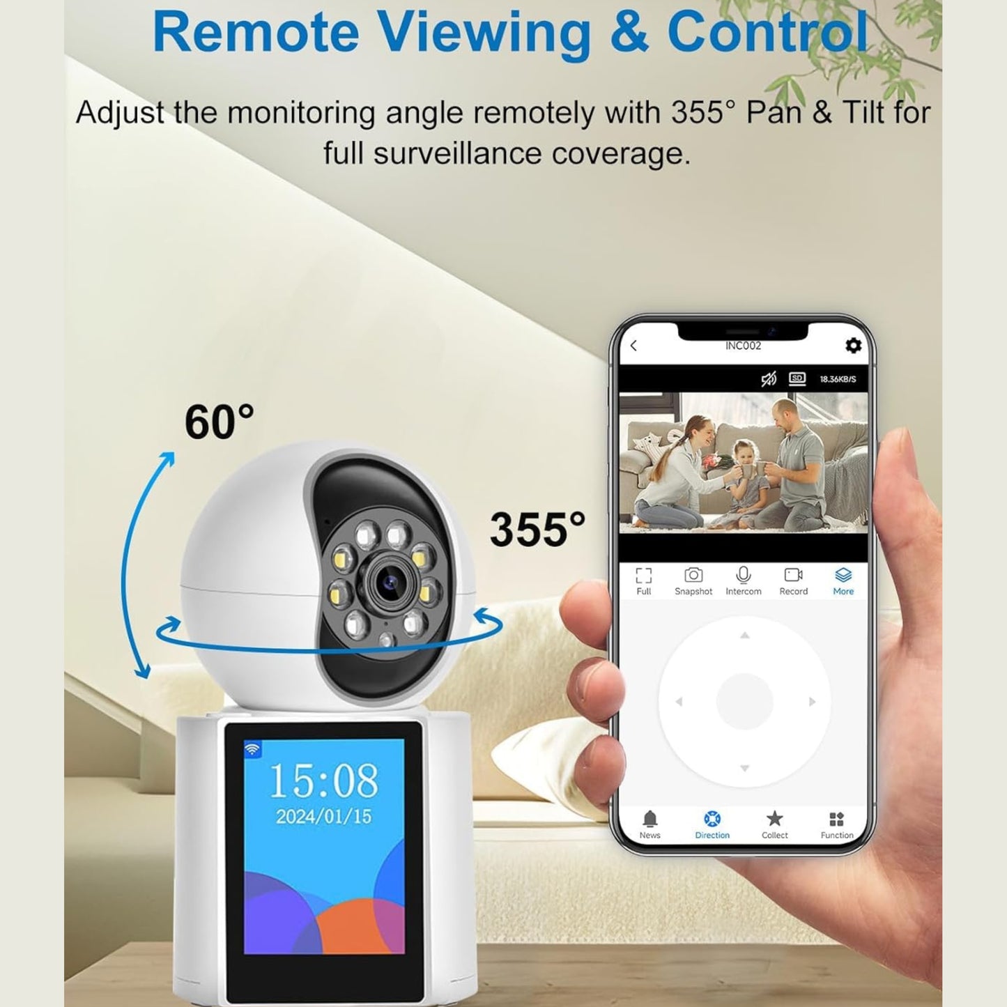 Video Calling Smart Camera | 2K HD Monitor with Motion Detection, Night Vision & Mobile Alerts