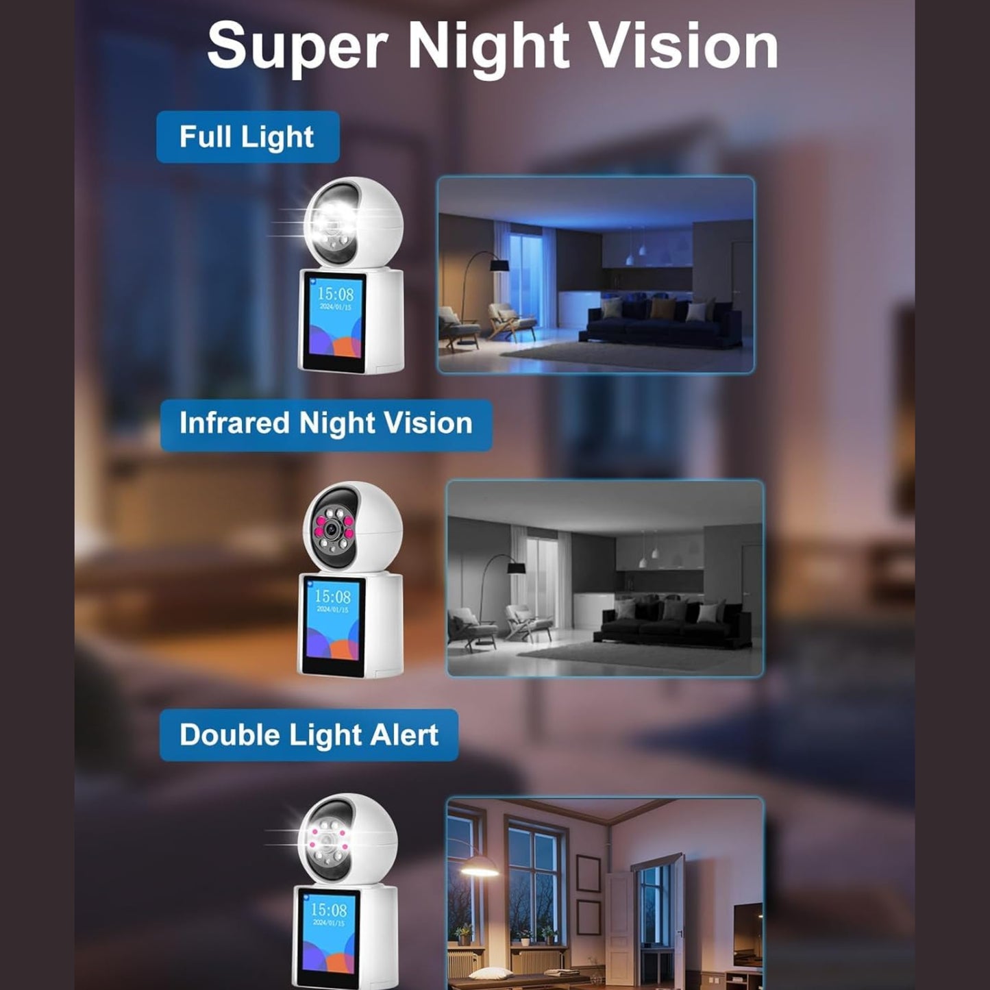 Video Calling Smart Camera | 2K HD Monitor with Motion Detection, Night Vision & Mobile Alerts