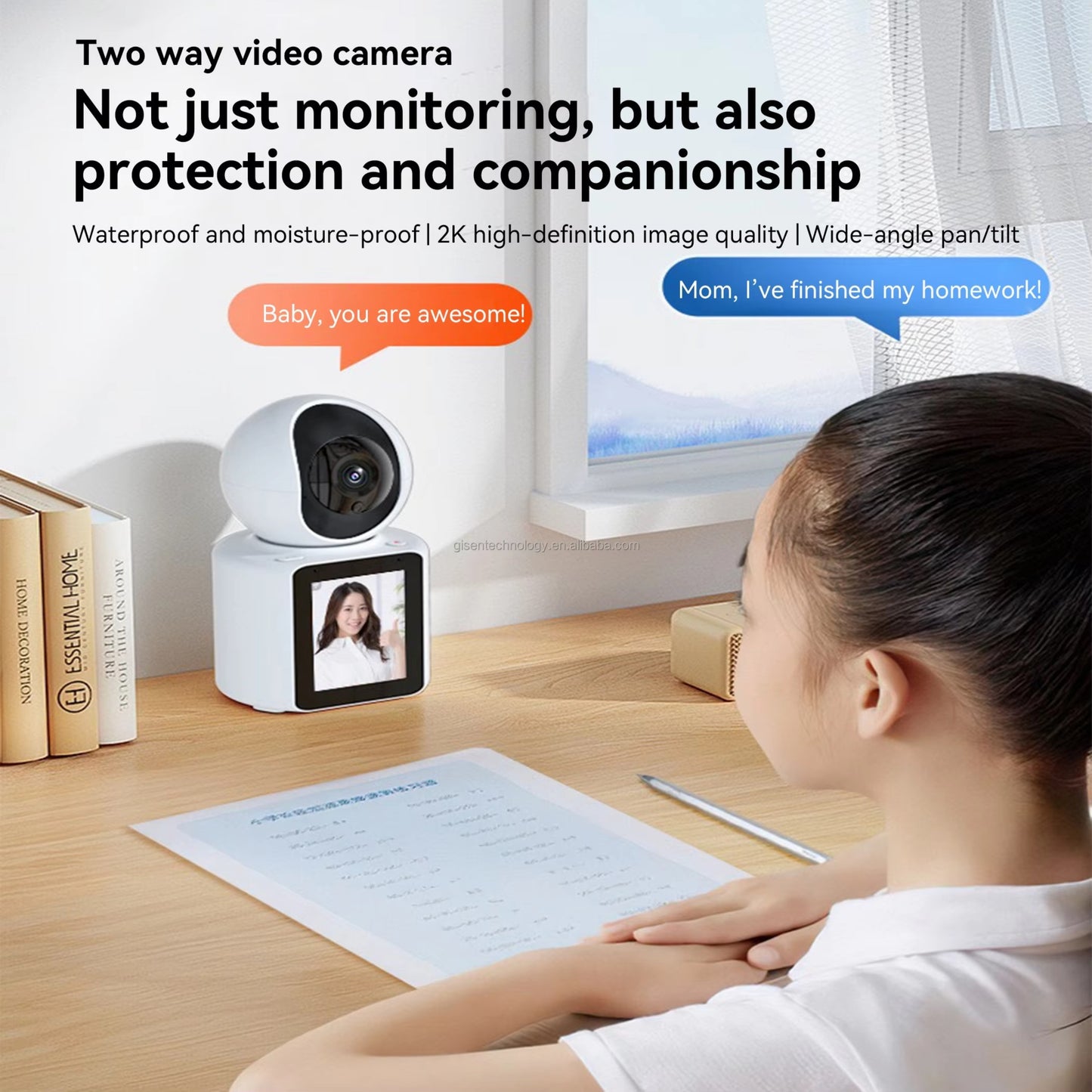 Video Calling Smart Camera with Full HD Display, AI Auto Tracking & Two-Way Audio – Ideal Baby Monitor & Home Security WiFi Camera
