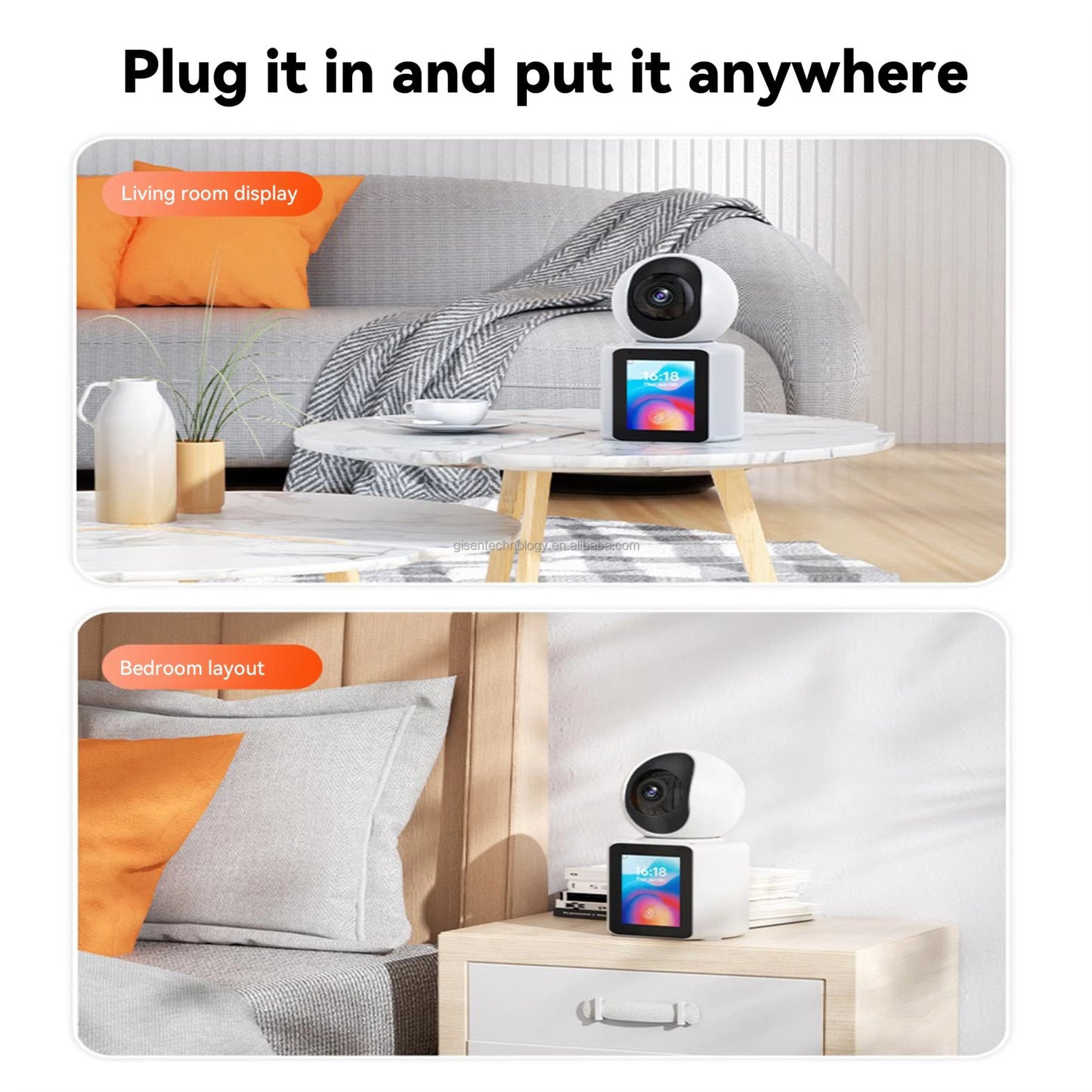 Video Calling Smart Camera with Full HD Display, AI Auto Tracking & Two-Way Audio – Ideal Baby Monitor & Home Security WiFi Camera