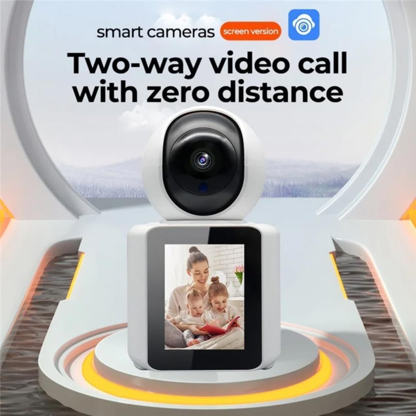 Video Calling Smart Camera with Full HD Display, AI Auto Tracking & Two-Way Audio – Ideal Baby Monitor & Home Security WiFi Camera