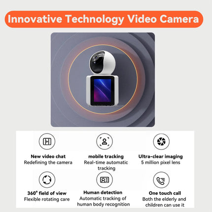 Video Calling Smart Camera with Full HD Display, AI Auto Tracking & Two-Way Audio – Ideal Baby Monitor & Home Security WiFi Camera