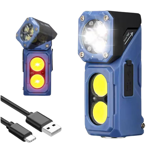 YEMAO T615 Mini Flashlight – Rechargeable EDC Light with 180° Rotating Head, Magnetic Base & Hands-Free Motion Sensor