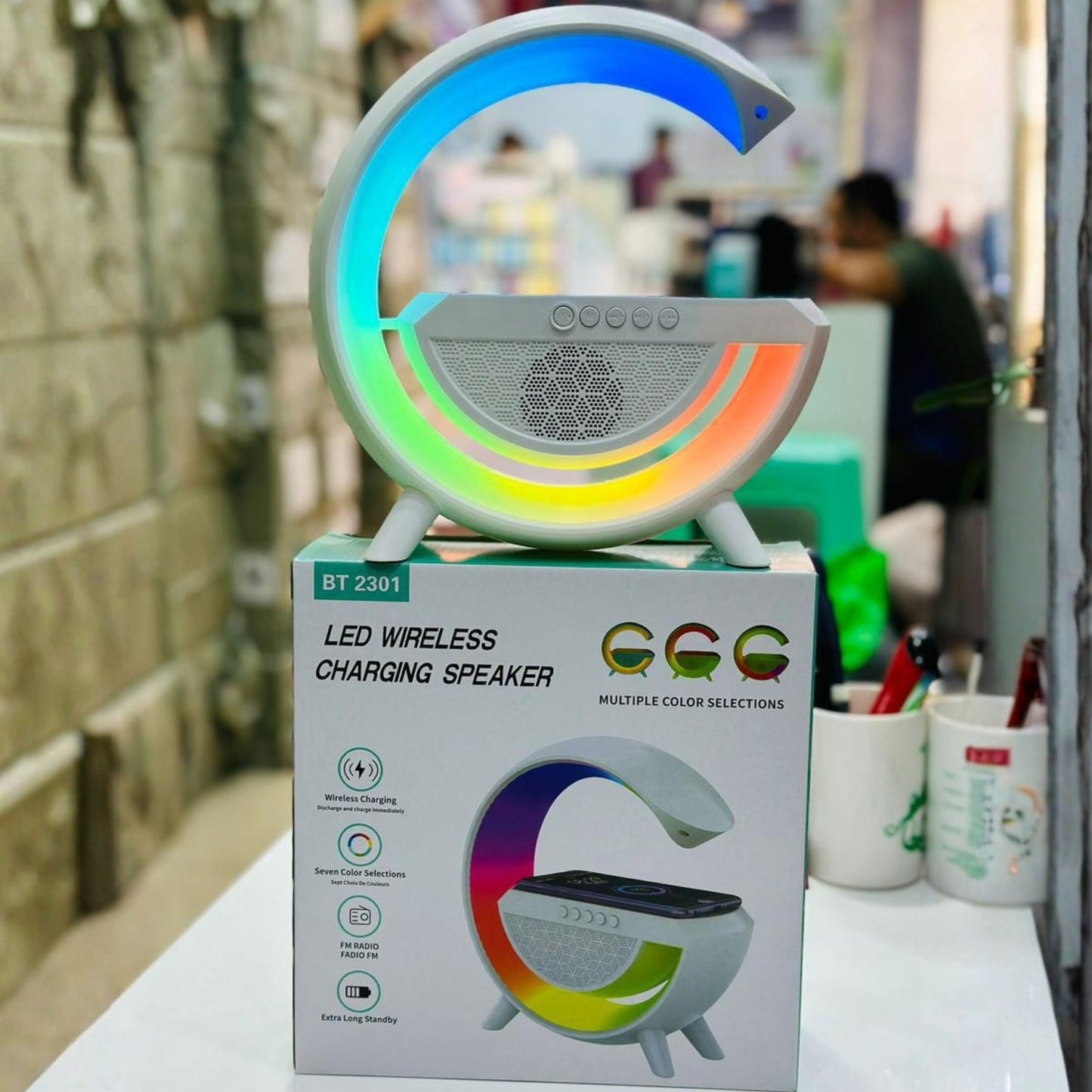 G-Lamp BT 2301 LED Wireless Charging Bluetooth Speaker – 3 in 1 Lamp + Charger + Speaker