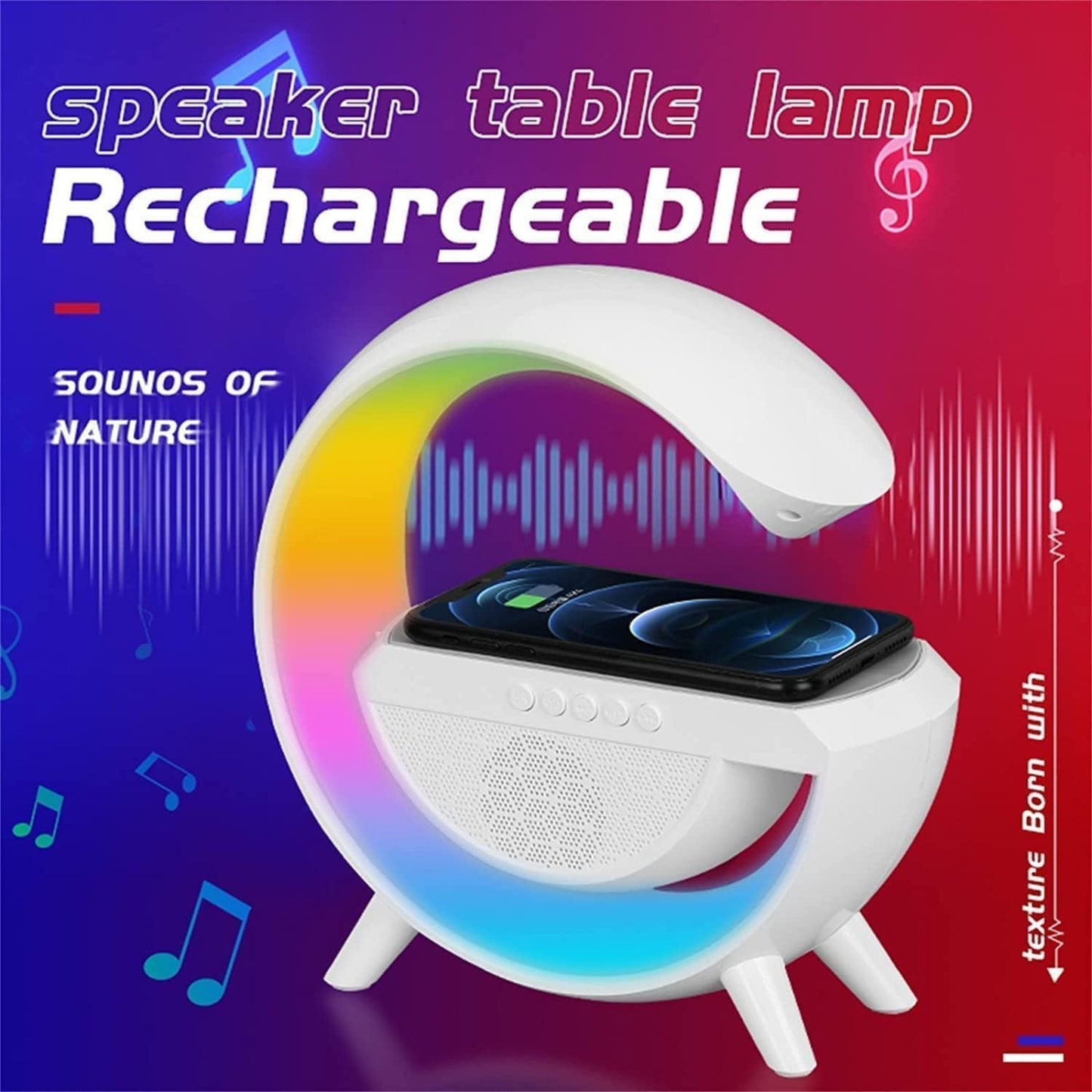 G-Lamp BT 2301 LED Wireless Charging Bluetooth Speaker – 3 in 1 Lamp + Charger + Speaker