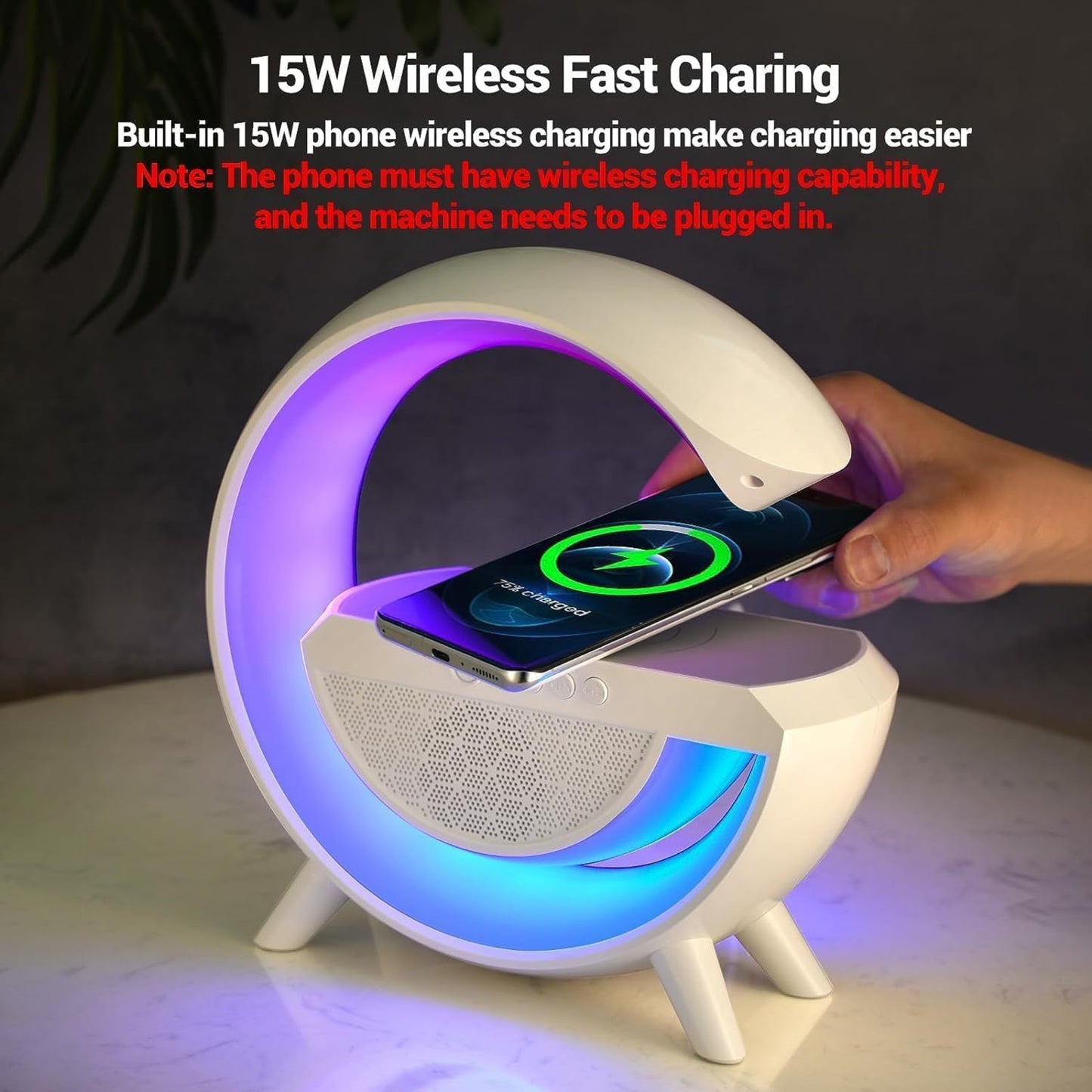 G-Lamp BT 2301 LED Wireless Charging Bluetooth Speaker – 3 in 1 Lamp + Charger + Speaker