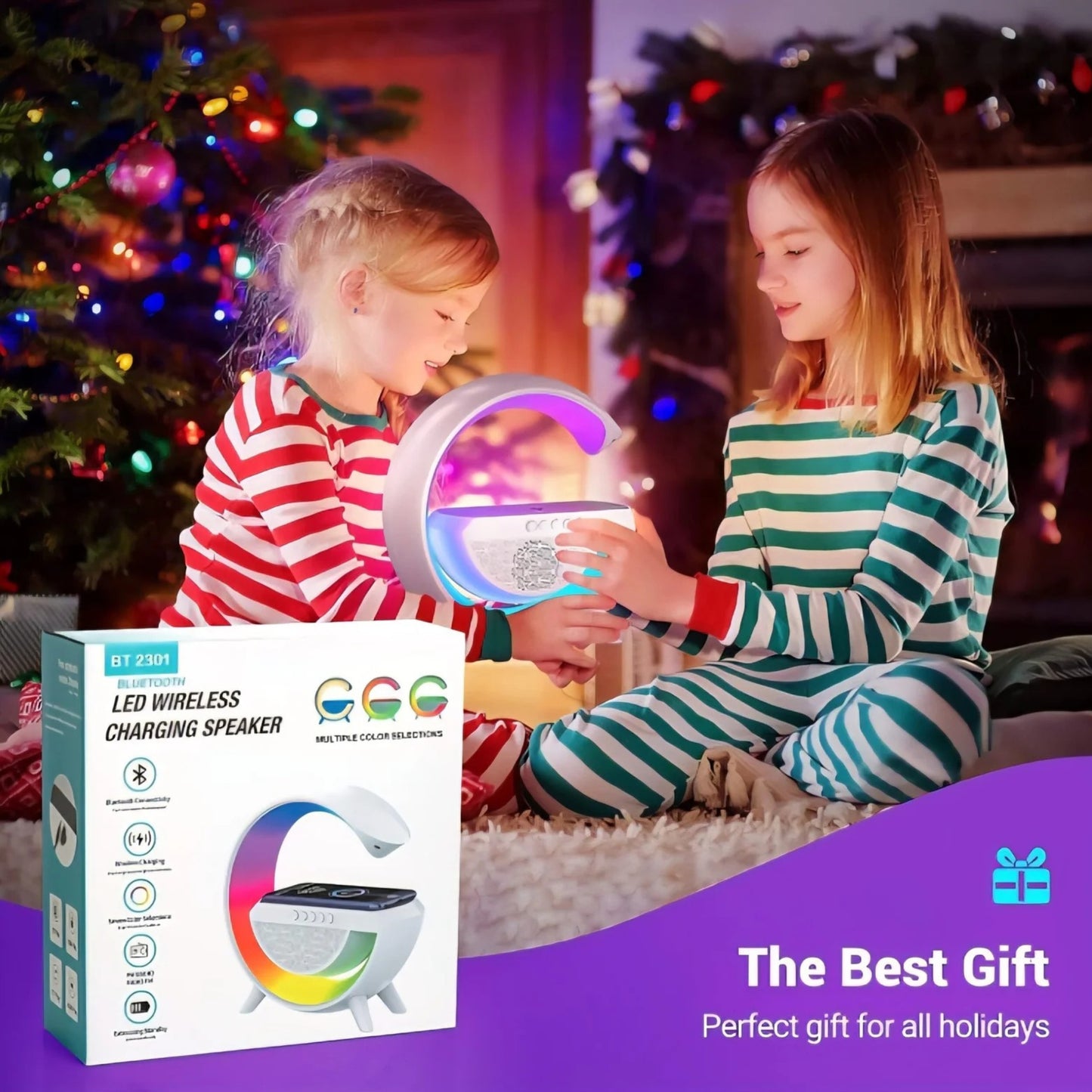 G-Lamp BT 2301 LED Wireless Charging Bluetooth Speaker – 3 in 1 Lamp + Charger + Speaker