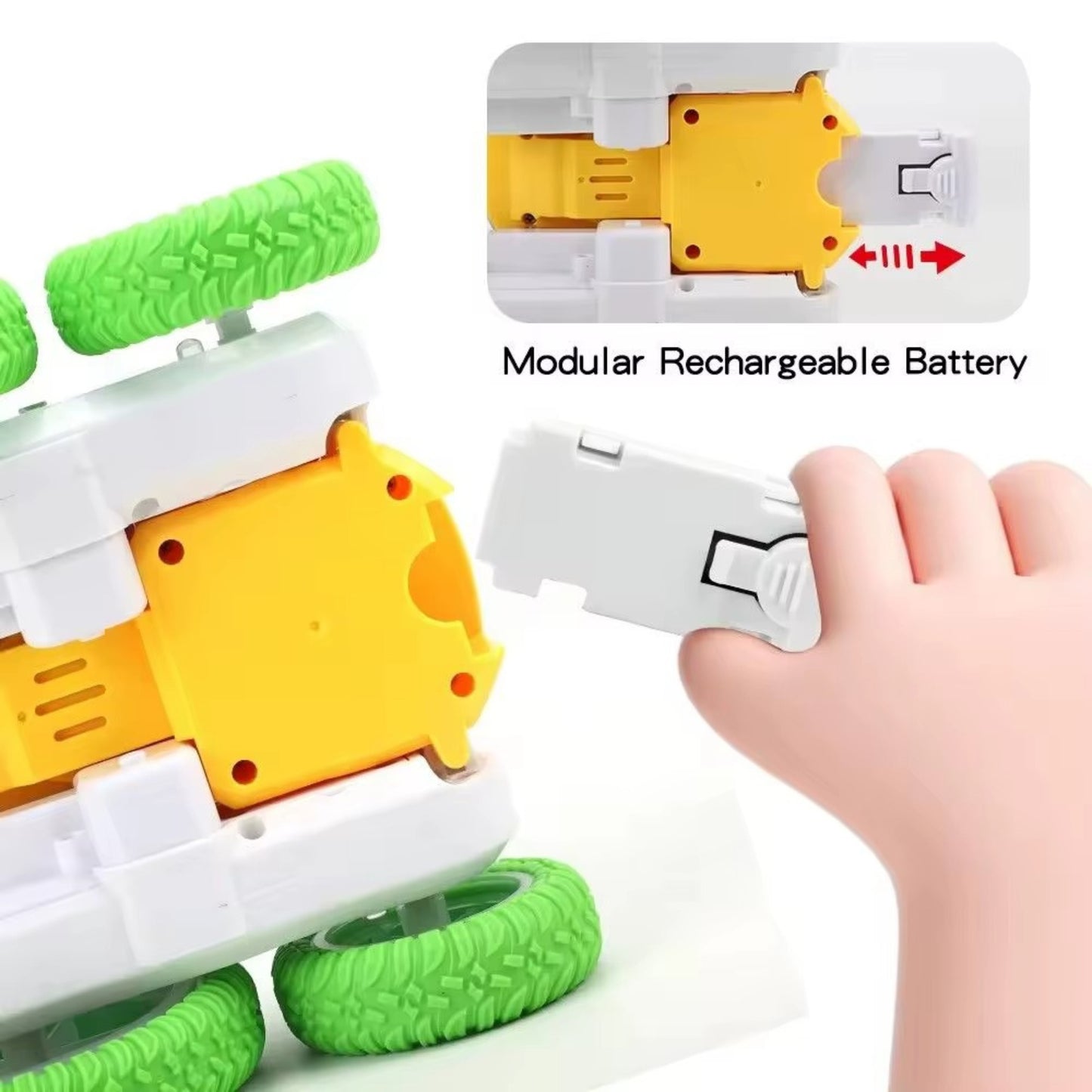 Stunt Car LED Word Show 360° Spinning RC Car with Music & Lights | Rechargeable Remote Control Car for Kids