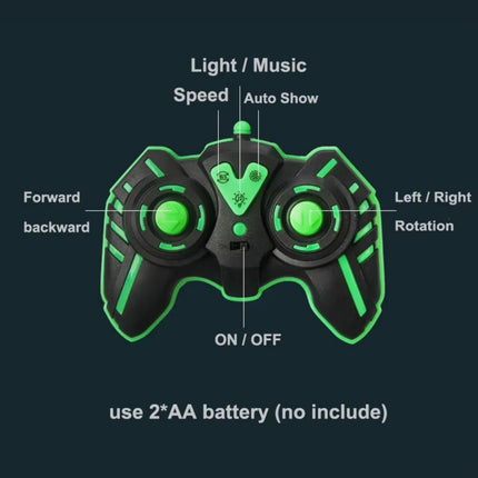 Stunt Car LED Word Show 360° Spinning RC Car with Music & Lights | Rechargeable Remote Control Car for Kids