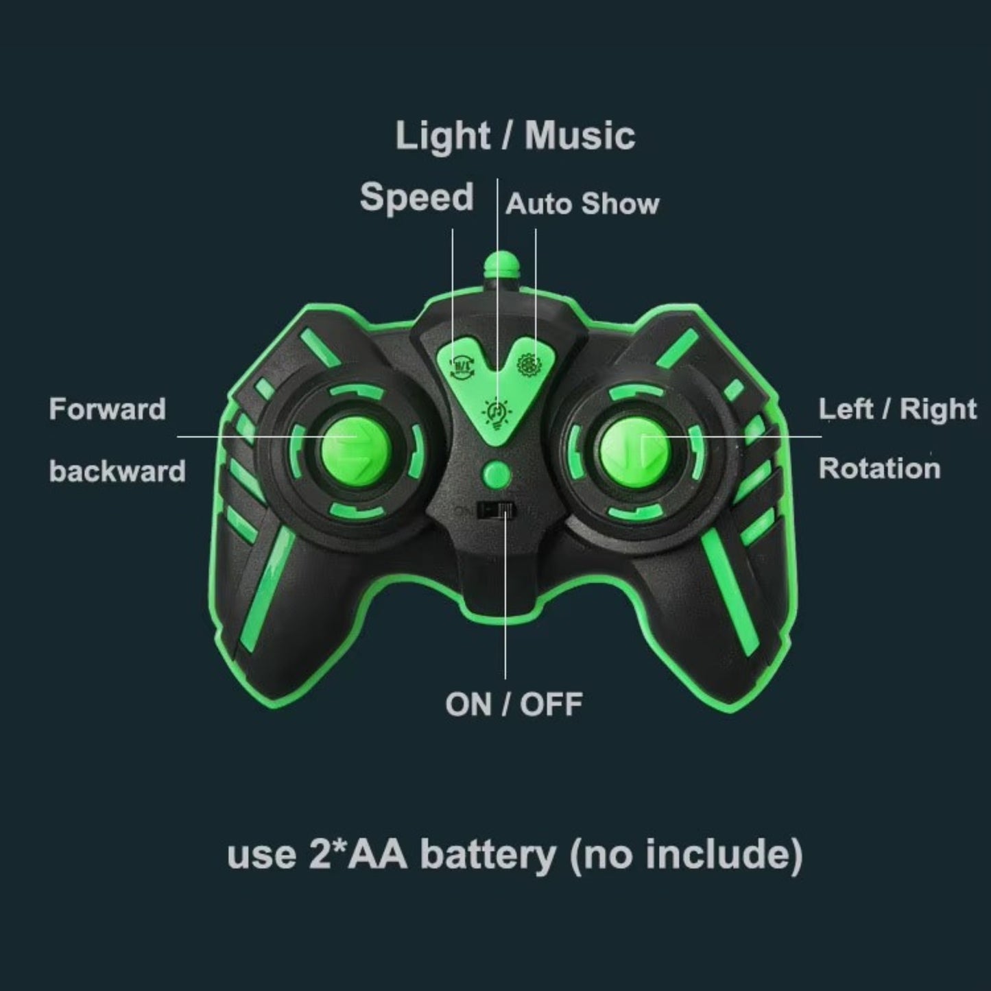 Stunt Car LED Word Show 360° Spinning RC Car with Music & Lights | Rechargeable Remote Control Car for Kids