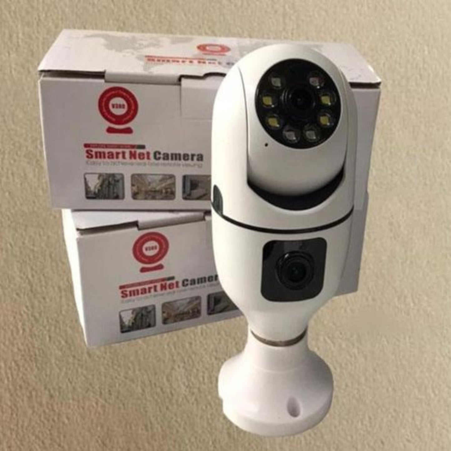 V380 Smart Net WiFi Dual Lens 1080P Security Camera | 360° Panoramic Night Vision Bulb CCTV for Home & Office