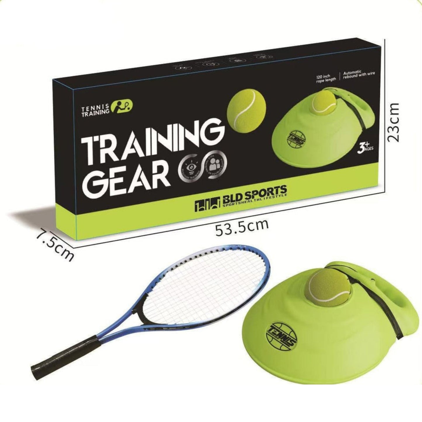 Tennis Training Gear for Kids & Beginners – Solo Practice Rebound Trainer with Racket, Ball & 400 cm Rope
