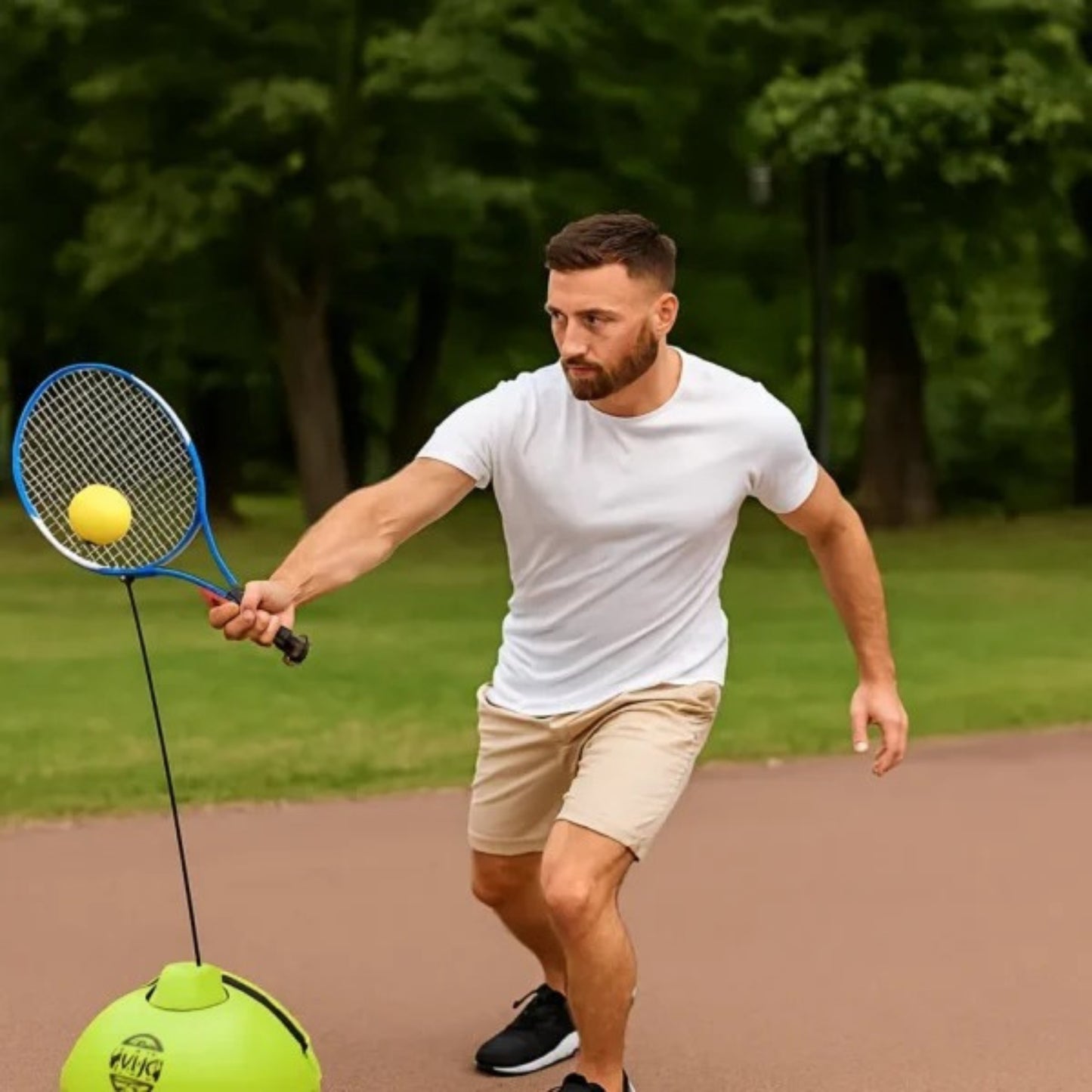 Tennis Training Gear for Kids & Beginners – Solo Practice Rebound Trainer with Racket, Ball & 400 cm Rope
