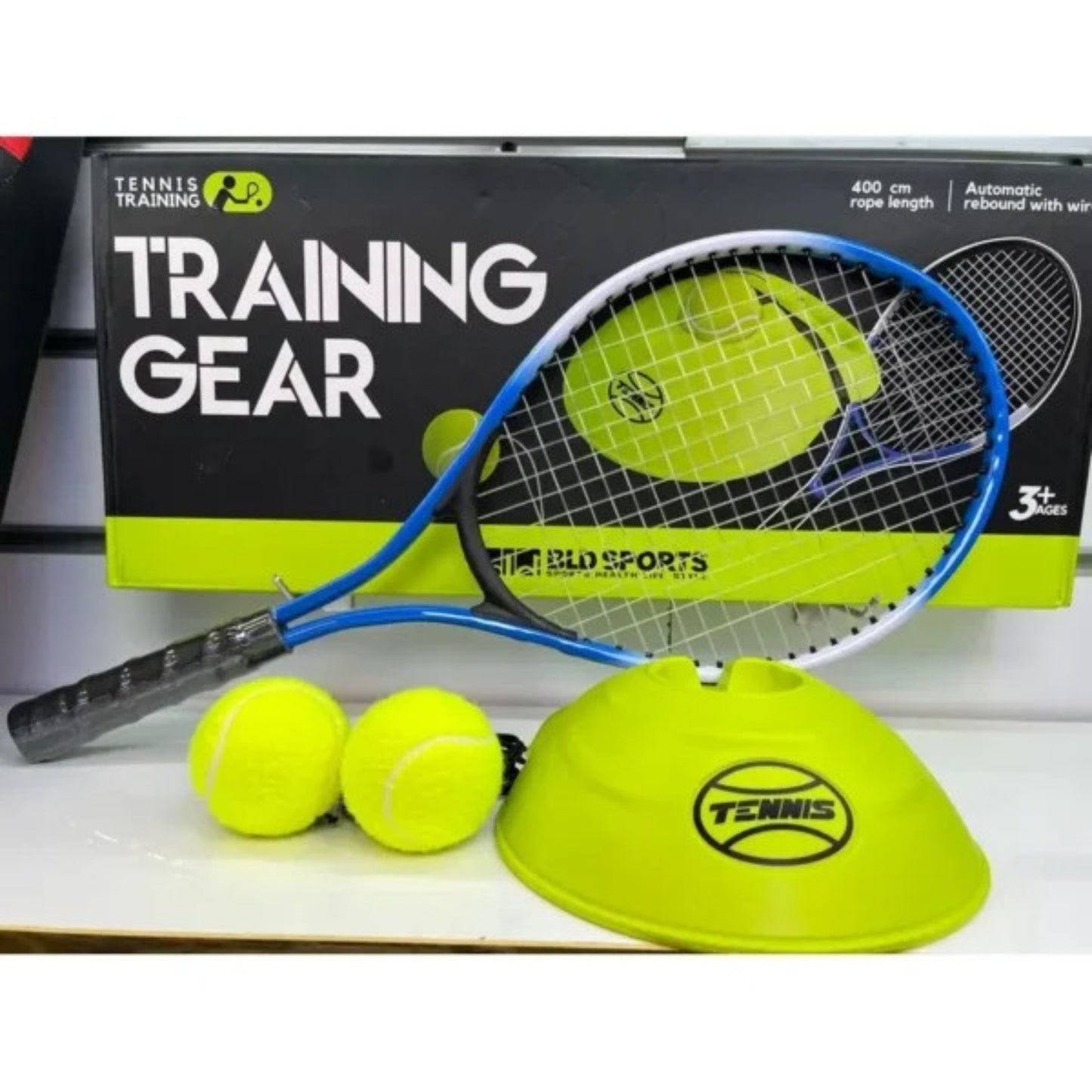Tennis Training Gear for Kids & Beginners – Solo Practice Rebound Trainer with Racket, Ball & 400 cm Rope