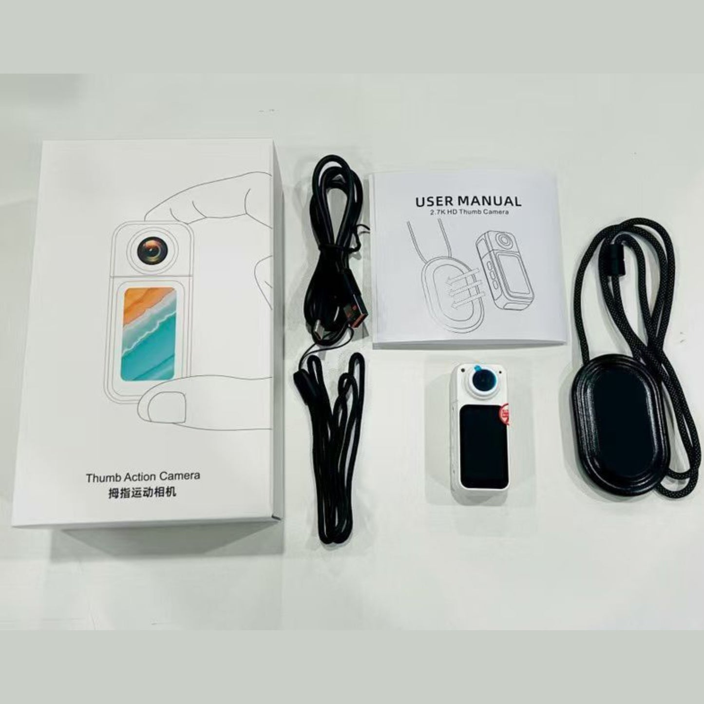 Thumb Action Camera 2.7K HD | 180° Rotating Lens | WiFi DV Mini Sports & Vlogging Camera with Magnetic Mount