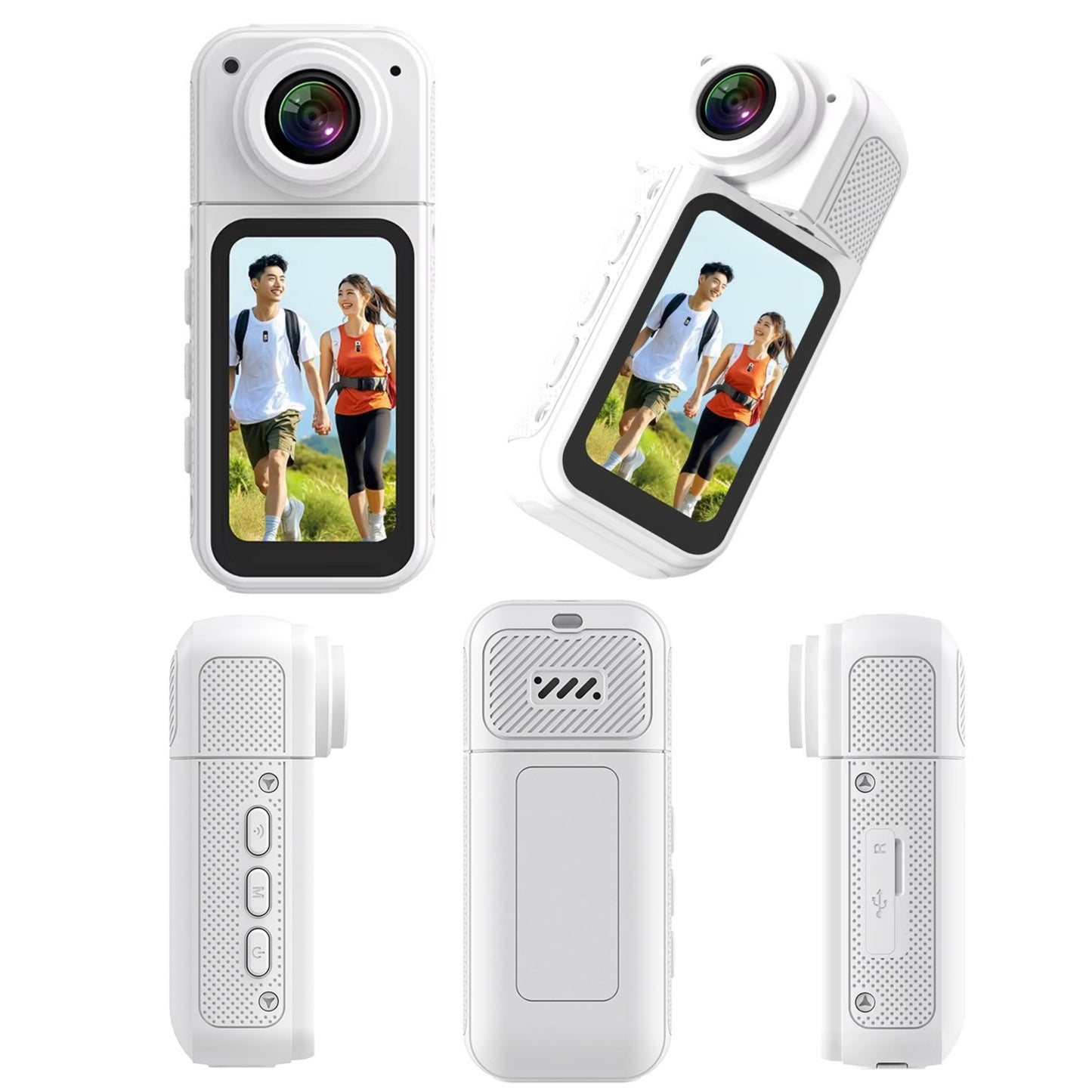 Thumb Action Camera 2.7K HD | 180° Rotating Lens | WiFi DV Mini Sports & Vlogging Camera with Magnetic Mount