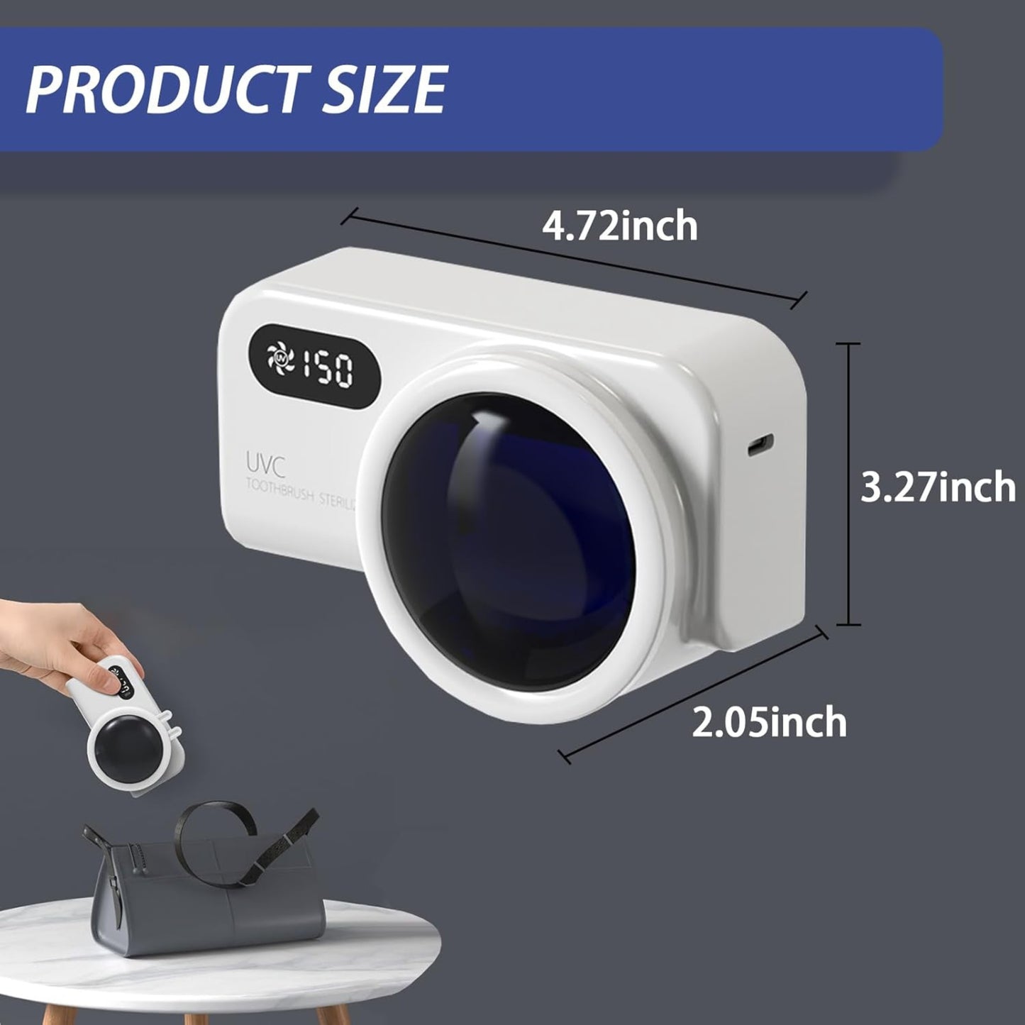 Smart UV Toothbrush Sterilizer with Quick Drying Fan & Automatic Toothpaste Dispenser | Wall Mounted Toothbrush Holder with Digital Display & Rechargeable Battery